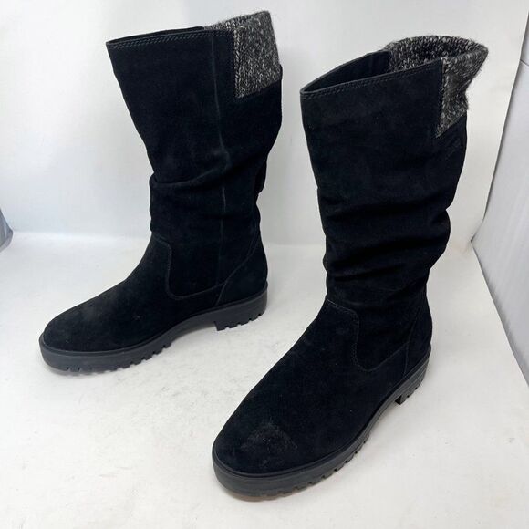 Camper Black Suede Lug Sole Slouch Boots Size 11 - Picture 7 of 11